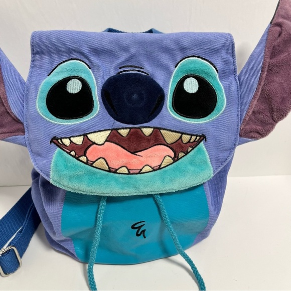Disney World Park Lilo & Stitch Mini Backpack Purse Canvas Stitch No Sound - Picture 2 of 8